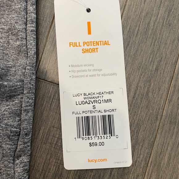 NWT Lucy Activewear Full Potential Black Heather Shorts - Picture 9 of 12